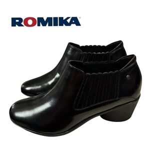 Romika Josef Seibel Daisy 06 Women's Black Leather Ankle Boots Booties 37 6 6.5